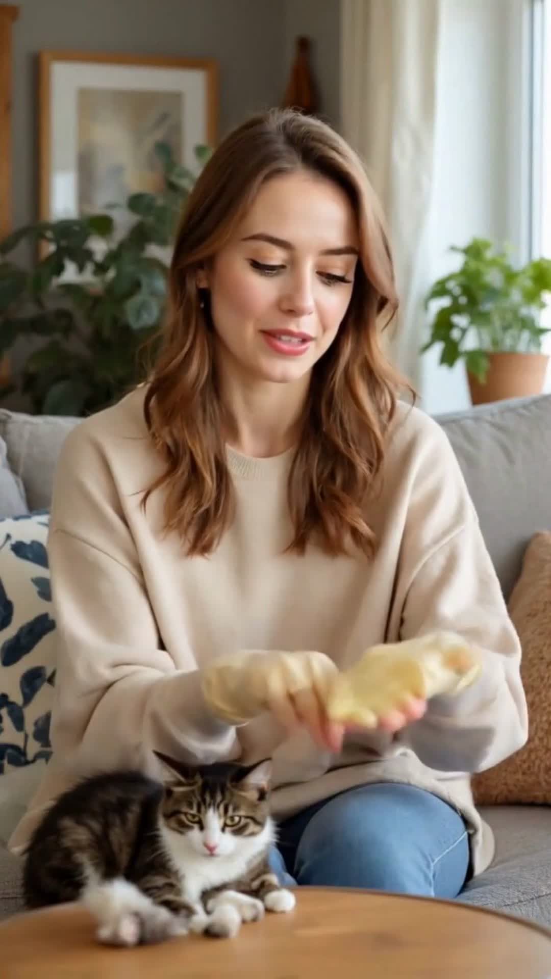 This $0 Pet Hair Hack is a Game-Changer for Cat Parents! 🐱✨ #cleantok #pethack