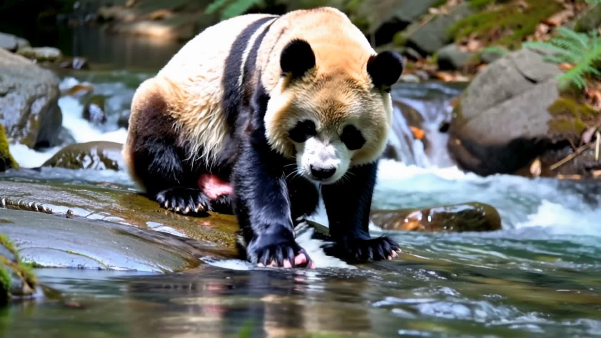 国宝大熊猫竟然想吃鱼！结果笑死我了哈哈哈