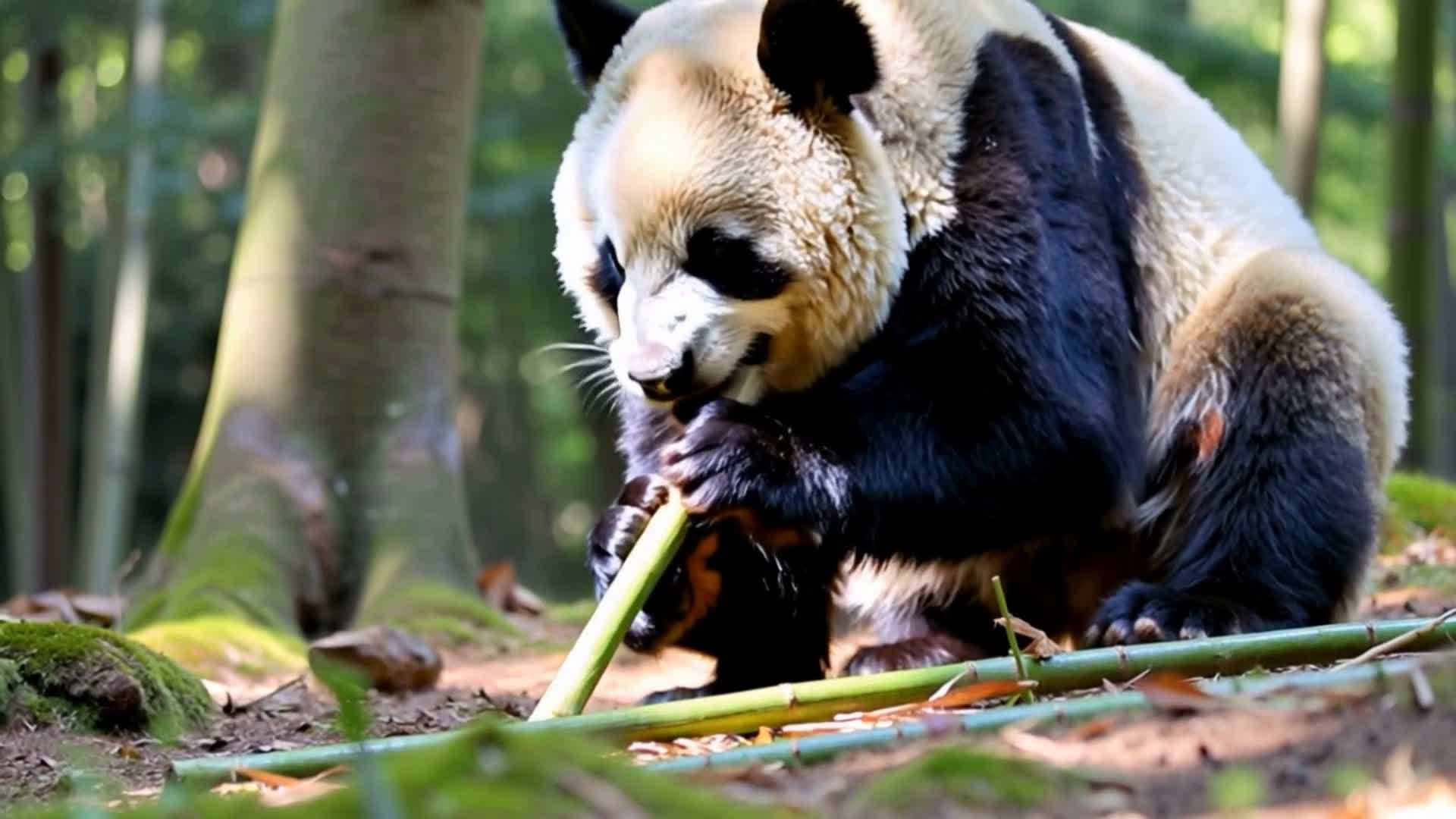 这只小熊猫不断失败却从不放弃，它的坚持精神感动了所有人