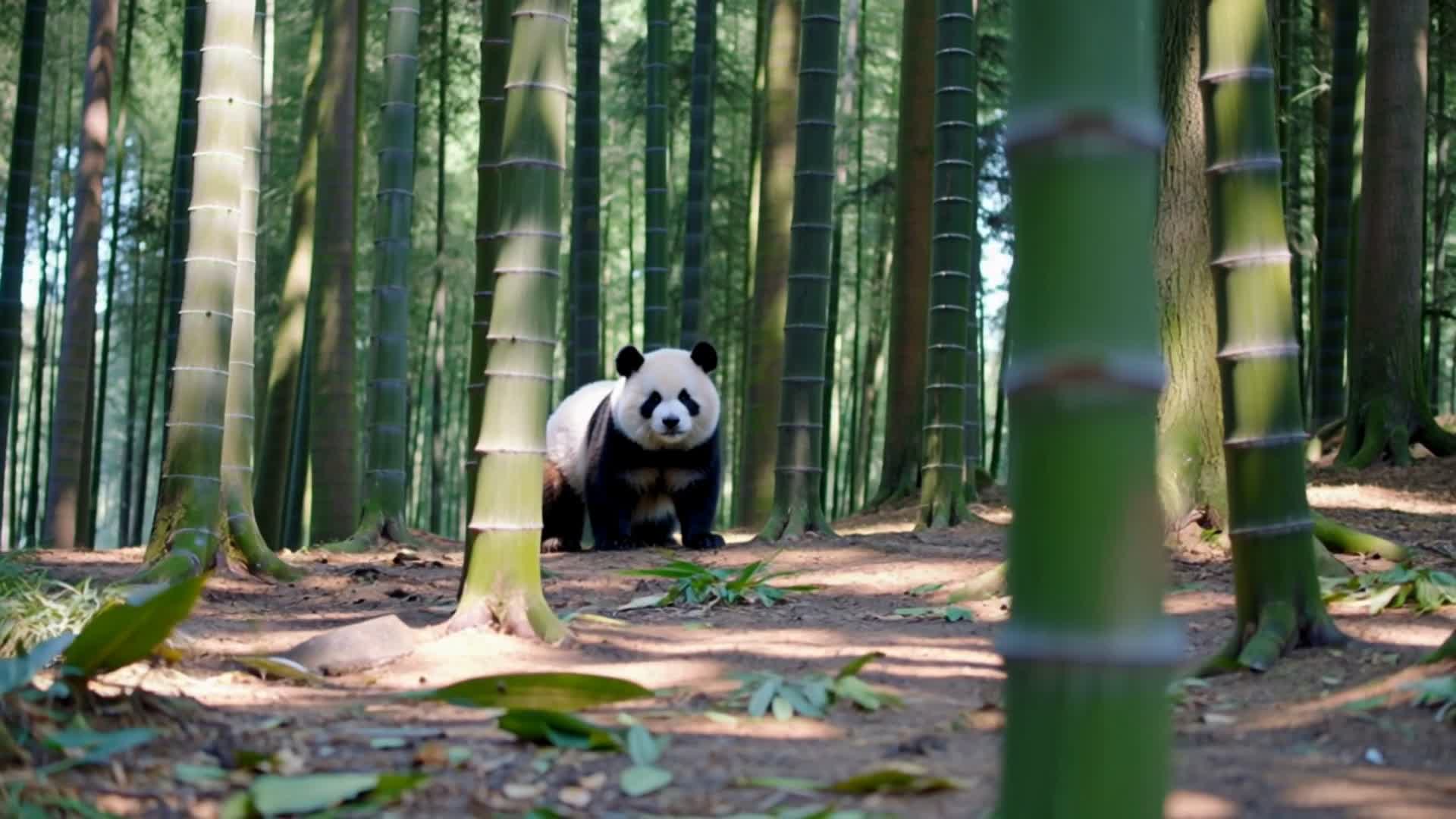 看！这只萌熊猫自学编织技能，打喷嚏后发生的事太暖心了