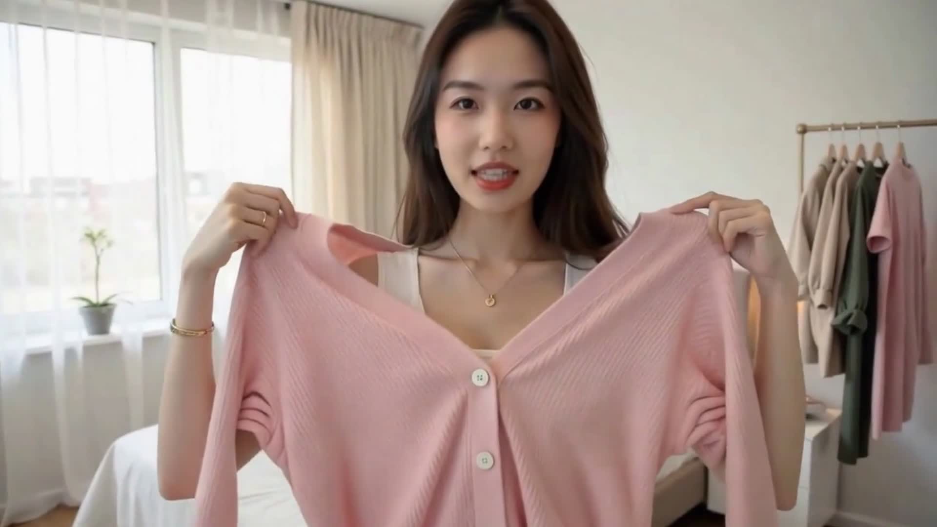 这件粉色针织开衫也太舒服了吧！一穿就爱上的秋冬必备单品