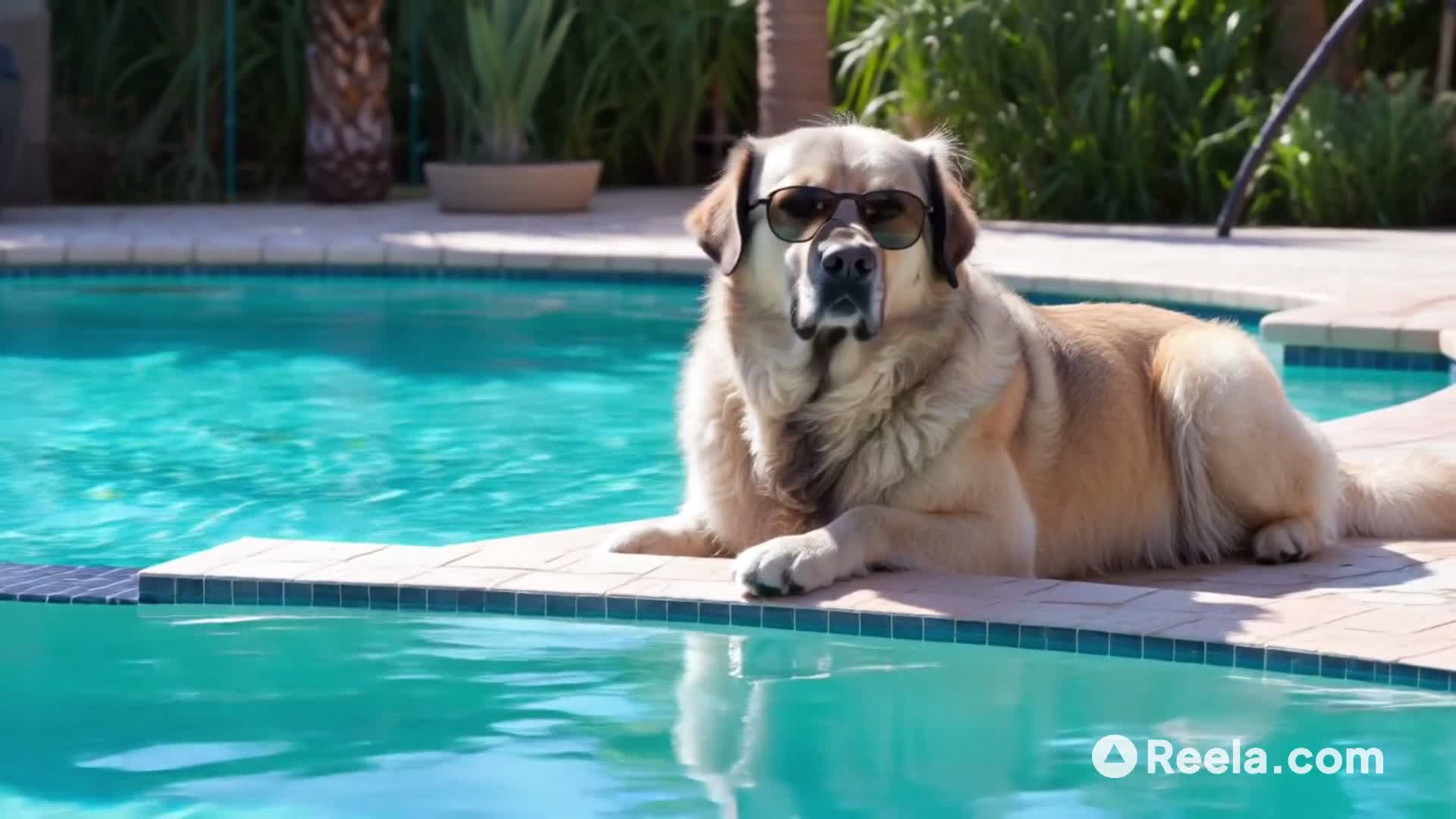 Tiny Dog Messes with the Wrong Poolside Boss